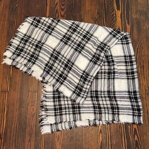 Olive & Pique Black and White Plaid Scarf/Wrap